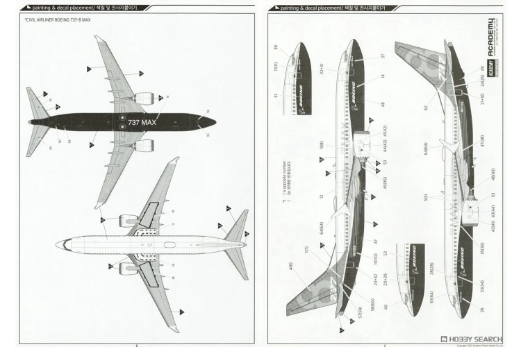 1:144 Academy 12646 Boeing 737-8 - Amerikaanse Straalvliegtuig - Aca12646 3 - ACA12646