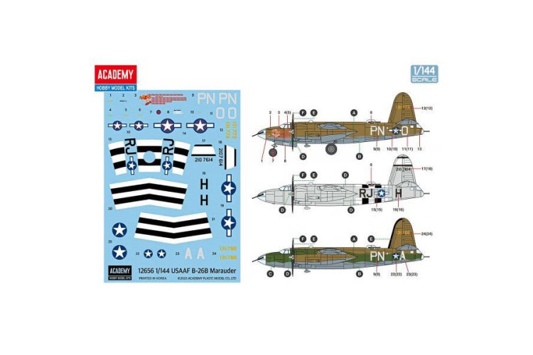 1:144 Academy 12656 Martin B-26B Marauder WWII - Amerikaans Propellervliegtuig - Aca12656 4 - ACA12656