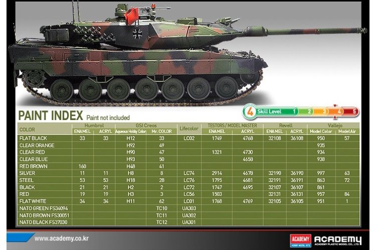1:35 Academy 13282 Leopard 2A6 Hoofdgevechtstank - Duitse Tank - Aca13282 4 - ACA13282