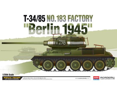 1:35 Academy 13295 T-34/85 No.183 Factory WWII - Berlin 1945 - Russische Tank - Aca13295 1 - ACA13295