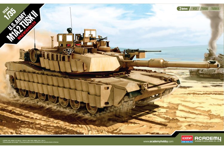 1:35 Academy 13298 US Army M1A2 TUSK II Abrams - Amerikaanse Tank - Aca13298 1 - ACA13298