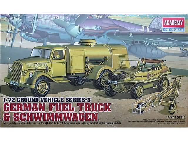 1:72 Academy 13401 German Fuel Truck & Schwimmwagen WWII &ndash; German Military Vehicles - Aca13401 1 - ACA13401