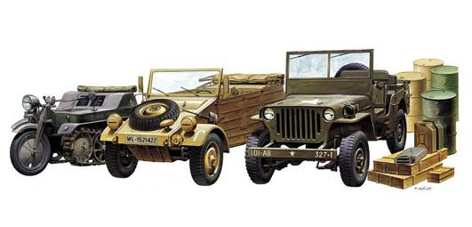 1:72 Academy 13416 Light Vehicles Allied & Axis WWII - Sd.Kfz.2 - Jeep Willy - Militaire Voertuigen - Aca13416 2 - ACA13416