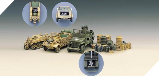1:72 Academy 13416 Light Vehicles Allied & Axis WWII - Sd.Kfz.2 - Jeep Willy - Militaire Voertuigen - Aca13416 3 - ACA13416