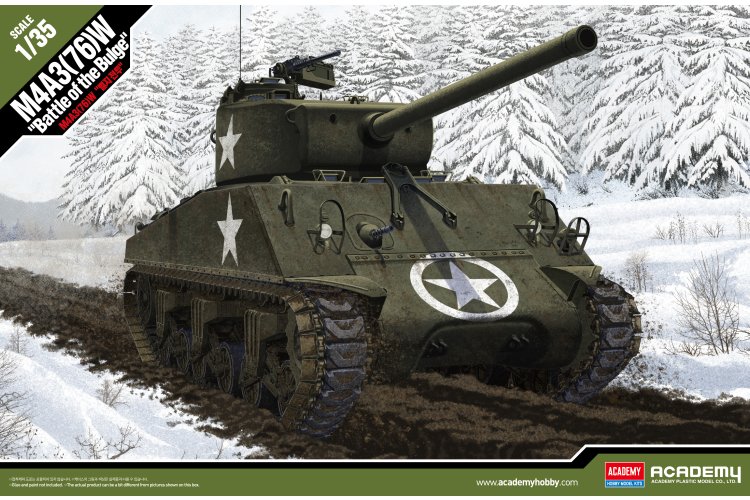 1:35 Academy 13500 M4A3(76)W Sherman WWII - Battle of the Bulge - Amerikaanse Tank - Aca13500 1 - ACA13500