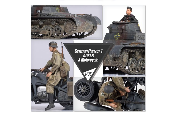 1:35 Academy 13556 Duitse Panzer I Ausf. B & Motorfiets - Aca13556 8 - ACA13556