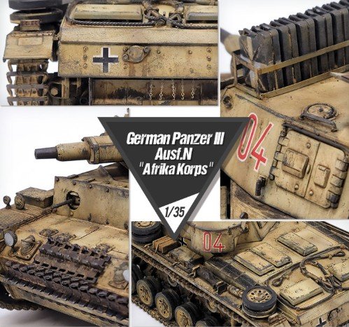 1:35 Academy 13567 Panzer III Ausf. N Afrika Korps WWII - Duitse Tank - Aca13567 6 - ACA13567