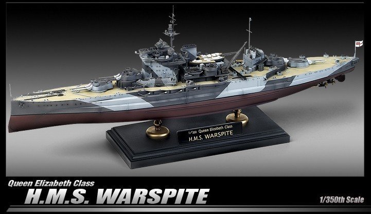 1:350 Academy 14105 HMS Warspite - Queen Elizabeth-Class WWII &ndash; British Battleship - Aca14105 6 - ACA14105