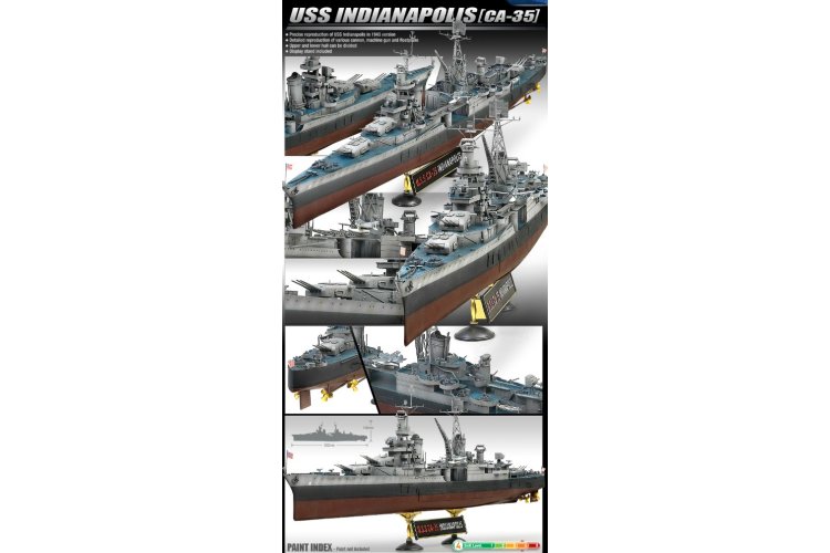1:350 Academy 14107 USS Indianapolis CA-35 - Portland-klasse - Amerikaanse Zware Kruiser - Aca14107 3 - ACA14107