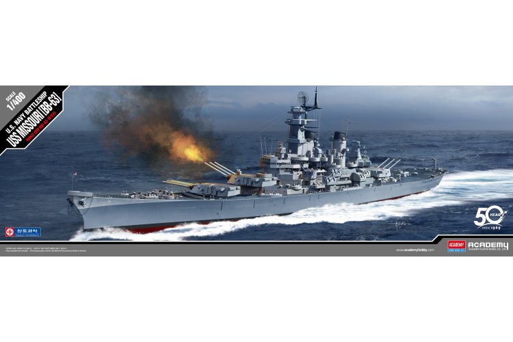 1:400 Academy 14401 USS Missouri BB-63 - Iowa-klasse WWII - Amerikaans Slagschip - Aca14401 1 - ACA14401