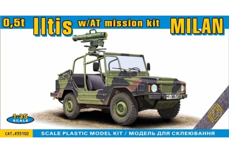 1:35 ACE 35102 0,5t Iltis 4x4 - Duitse Lichte Terreinwagen met MILAN Antitankraket - Militair Voertuig - Ace35102 1 - ACE35102