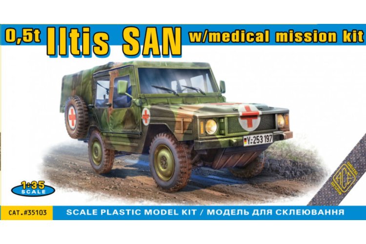 1:35 ACE 35103 Volkswagen Iltis 0.5t Light Truck - 4x4 Iltis SAN with Medical Mission Kit - Ace35103 1 - ACE35103