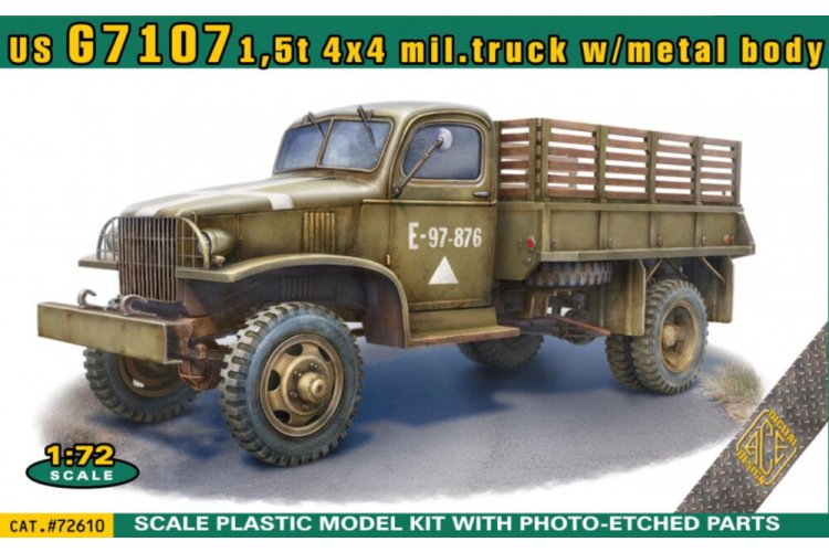 1:72 ACE 72610 US G7107 1.5t 4x4 Military Truck with Metal Cargo Bed WWII &ndash; American Military Vehicle - Ace72610 1 - ACE72610