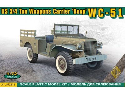 1:72 ACE 72612 US 3/4 Ton Weapons Carrier WC-51 Beep - Amerikaanse Militaire Vrachtwagen - Ace72612 1 - ACE72612