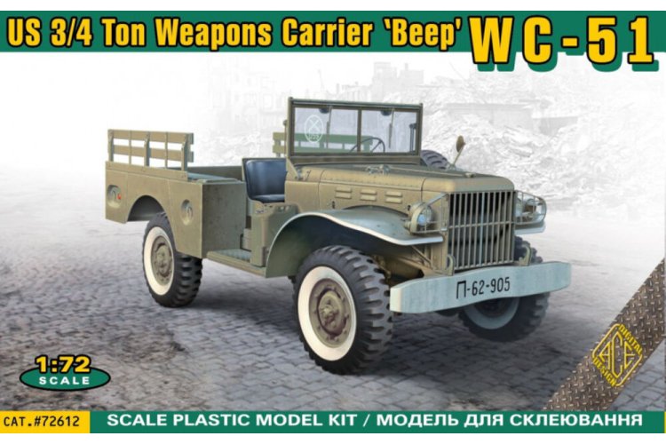 1:72 ACE 72612 US 3/4 Ton Weapons Carrier WC-51 Beep - Amerikaanse Militaire Vrachtwagen - Ace72612 1 - ACE72612