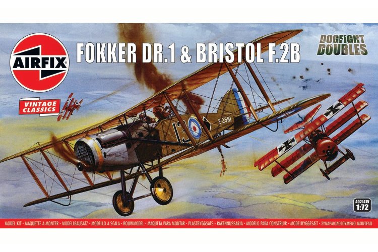 1:72 Airfix 02141V Fokker DR1 Triplane and Bristol Fighter DD - Af02141v 1 - AF02141V