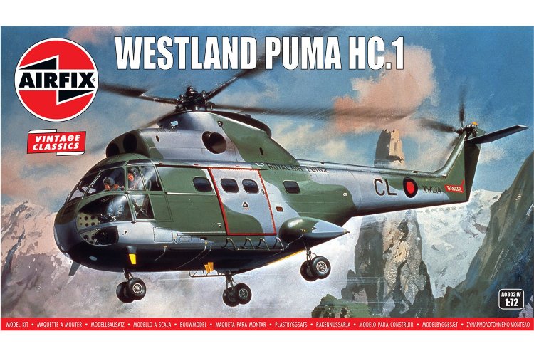 1:72 Airfix 03021V Westland Puma HC.1 &ndash; Vintage Classics &ndash; British Transport Helicopter - Af03021v 1 - AF03021V