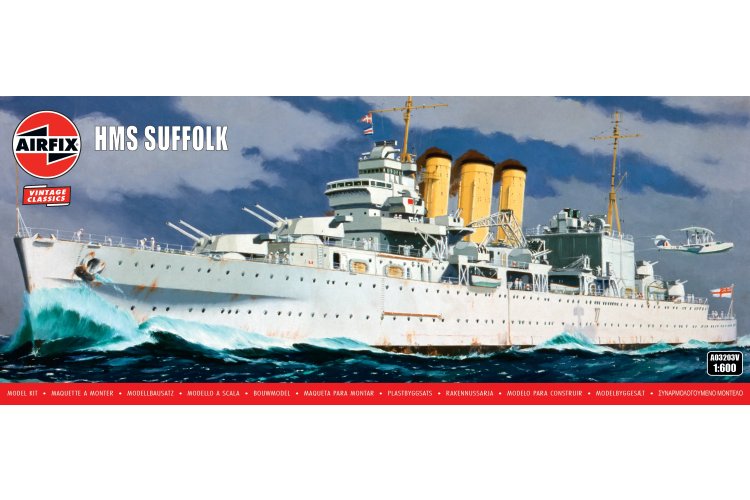 1:600 Airfix 03203V HMS Suffolk WWII - Britse Zware Kruiser - Af03203v 1 - AF03203V