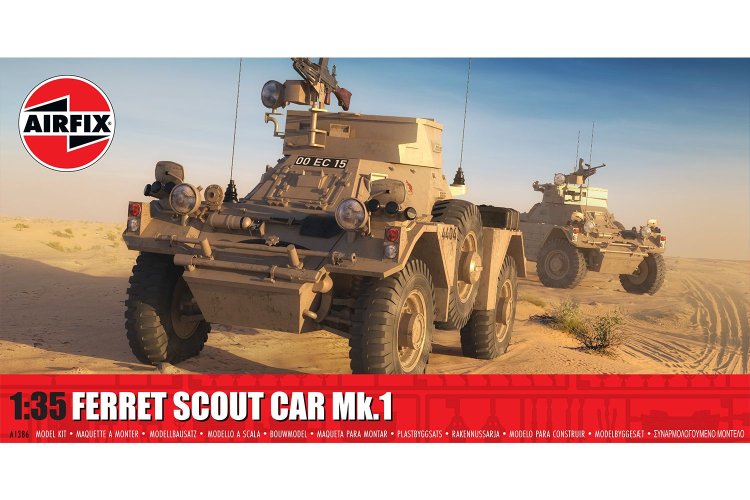 1:35 Airfix 1386 Ferret Scout Car Mk.1 - British Armored Recon Vehicle - Military Vehicle - Af1386 1 - AF1386
