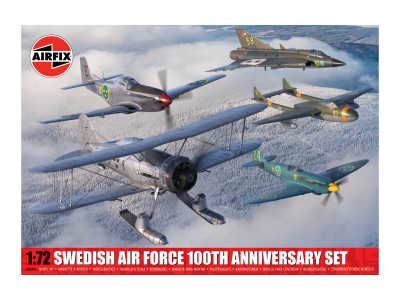 1:72 Airfix 40004 Swedish Air Force 100th Anniversary Set - 5 Zweedse Militaire Vliegtuigen - Af40004 1 - AF40004