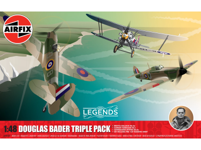 1:48 Airfix 40101 Legends Douglas Bader - Bristol Bulldog Mk.IIa, Hurricane Mk.I & Spitfire Mk.IIa - 3 Britse Jachtvliegtuigen - Af40101 1 - AF40101