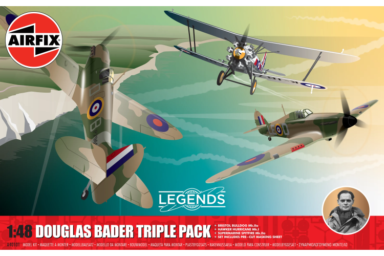 1:48 Airfix 40101 Legends Douglas Bader - Bristol Bulldog Mk.IIa, Hurricane Mk.I & Spitfire Mk.IIa - 3 Britse Jachtvliegtuigen - Af40101 1 - AF40101