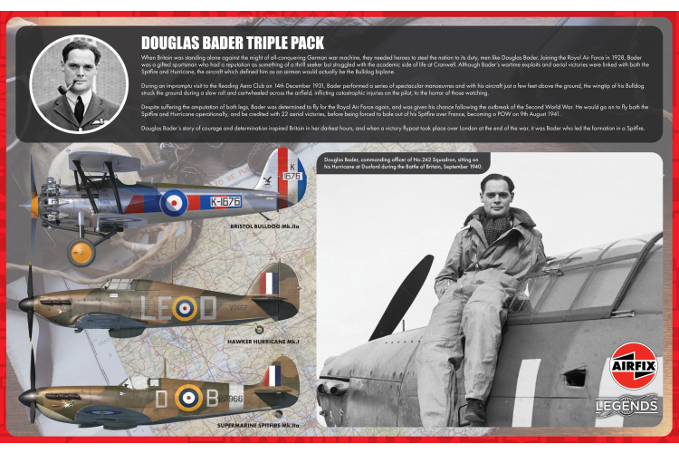 1:48 Airfix 40101 Legends Douglas Bader - Bristol Bulldog Mk.IIa, Hurricane Mk.I & Spitfire Mk.IIa - 3 Britse Jachtvliegtuigen - Af40101 5 - AF40101