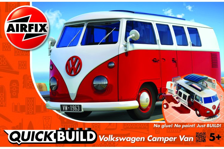 Airfix J6017 QUICKBUILD Volkswagen Camper Van - Afj6017 quickbuild camper van 1front 1 - AFJ6017