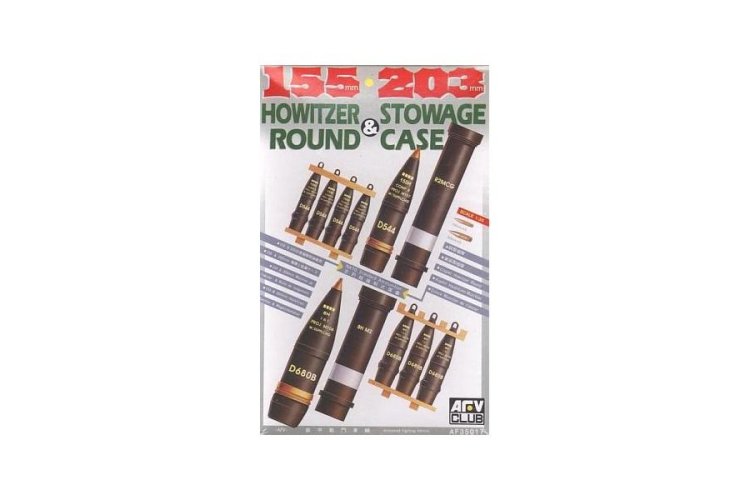 1:35 AFV Club 35017 155mm 203mm Howitzer Round and Stowage Case - Afv35017 - AFV35017