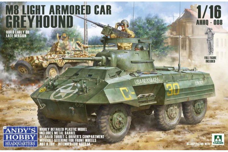 1:16 Andys Hobby Headquarters 008 M8 Light Armored Car Greyhound - Ahhq008 1 - AHHQ008
