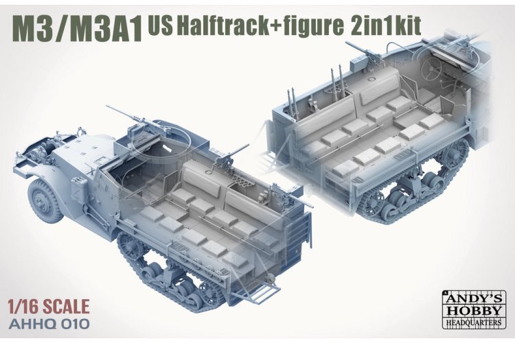 1:16 Andys Hobby Headquarters 010 M3/M3A1 Amerikaanse Halftrack 2-in-1 WWII - Militair Pantservoertuig - Ahhq010 9 - AHHQ010