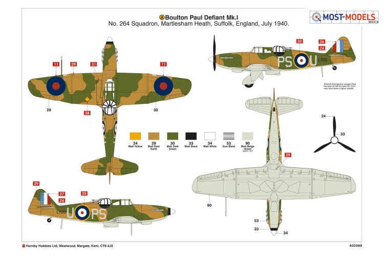 1:72 Airfix 02069 Boulton Paul Defiant Mk.I - Airfixa02069 6 - AF02069