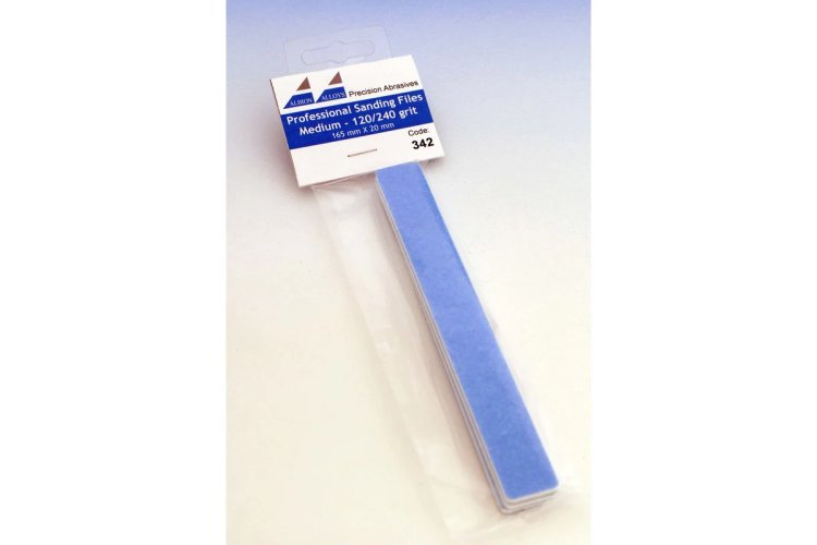 Albion Alloys 342 Professional Quality Sanding Files - Medium Grit 120/140 - Blue - Alb342 xs 1 - ALB342-XS
