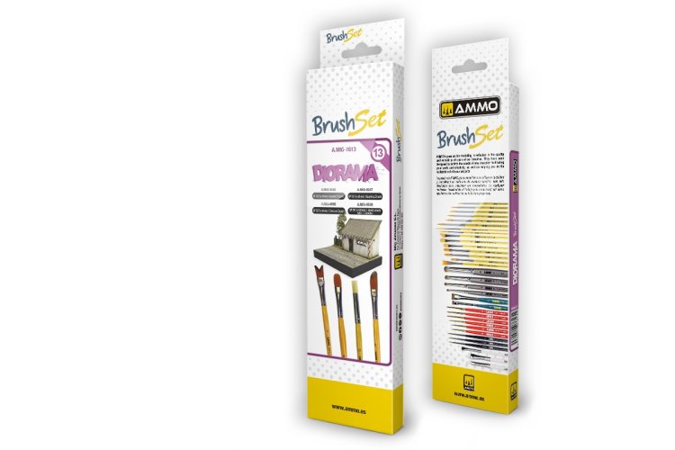 AMMO MIG 7613 Diorama Brushes Set - Amig 7613 - MIG7613-XS