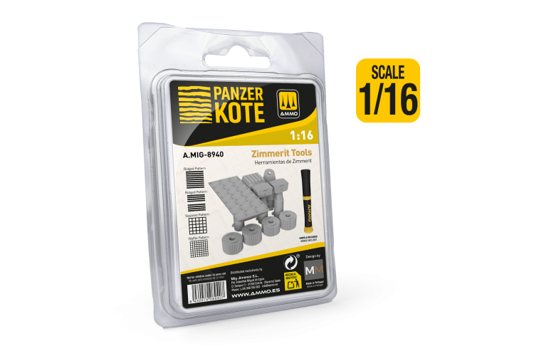 AMMO MIG 8940 Panzer Kote Zimmerit Gereedschap voor 1:16 WWII Duitse Voertuigen - Amig 8940 1820 - MIG8940