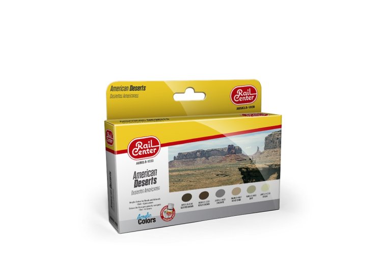 AMMO MIG R1030 Rail Center -American Deserts - Acryl Set 6x15ml - Ammor 1030 - MIGR1030-XS