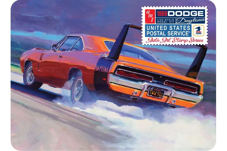 1:25 AMT 1232 USPS 1969 Dodge Daytona - Auto Art Stamp Series - Amt1232 12 usps 1969 daytona 1 - AMT1232