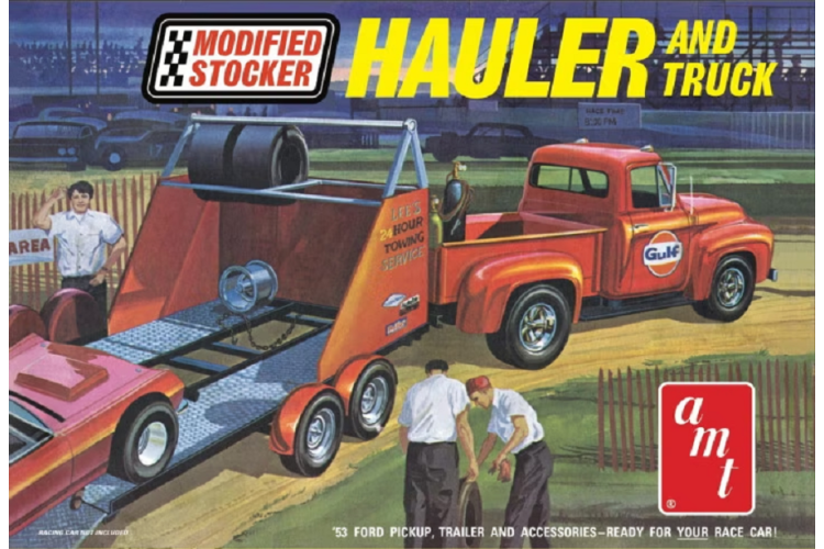 1:25 AMT 1310  1953 Ford Pickup - Modified Stocker Hauler and truck - Gulf - Amt1310 2 - AMT1310