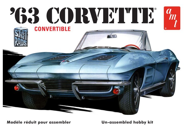 1:25 AMT 1335  1963 Chevy Corvette Convertible - Amt1335m 12 1963 chevy corvette convertible packaging lid 1 - AMT1335