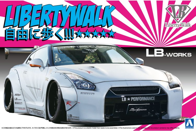 1:24 Aoshima 054031 Nissan GT-R R35 LB Works Version 2 - Sports Car - Ao05403 1 - AO05403