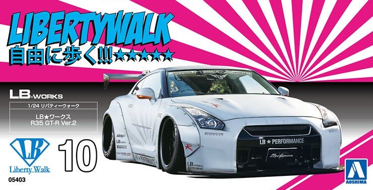 1:24 Aoshima 054031 Nissan GT-R R35 LB Works Version 2 - Sports Car - Ao05403 2 - AO05403