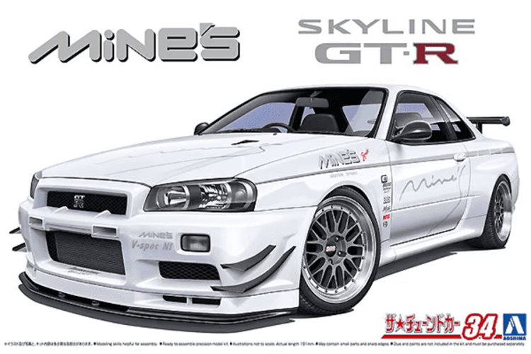 1:24 Aoshima 05986 Nissan Mine's BNR34 Skyline GT-R 02 - Ao05986 - AO05986