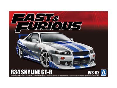 1:24 Aoshima 06795 Fast & Furious - Nissan Skyline R34 GT-R - Japanse Auto - Ao06795 1 - AO06795