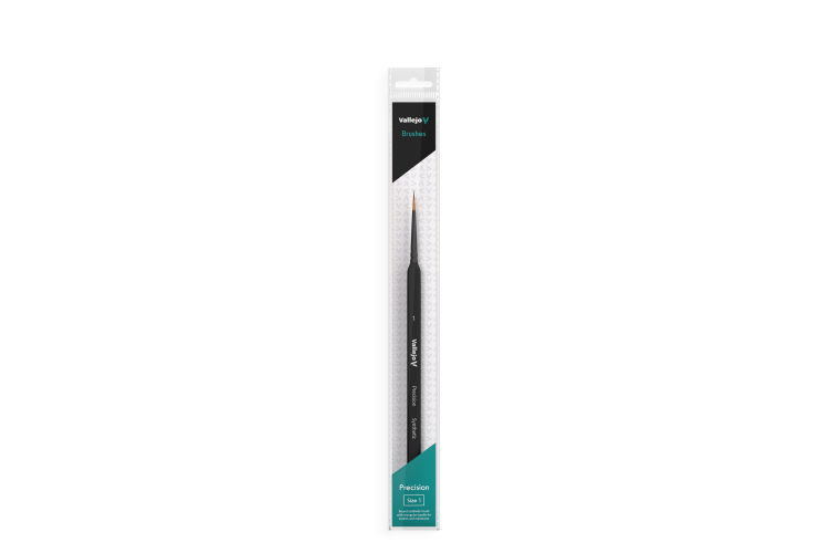 Vallejo VALB03001 Round Synthetic Brush Triangular Handle No. 1 - B03001 precision 1 blister - VALB03001-XS