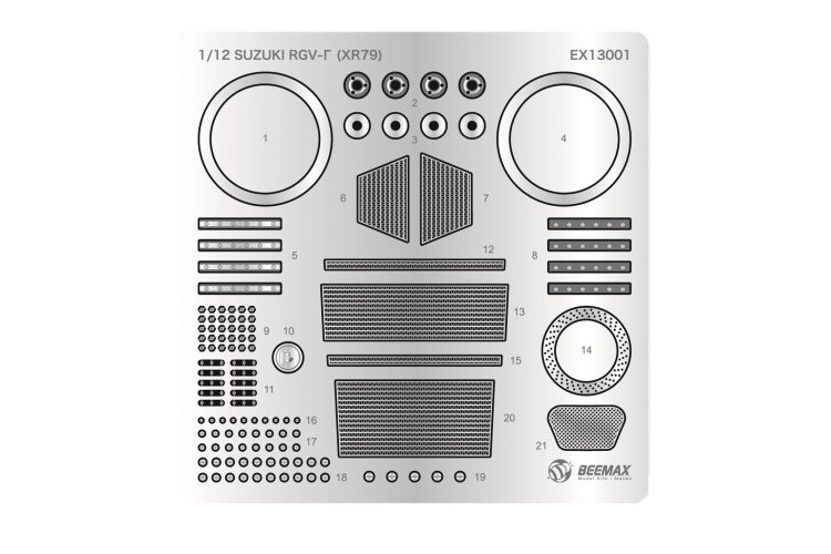 1:12 Beemax 13001 Suzuki RGV-gamma - XR79 - 1993 WGP500 - Detail Up Parts - Bee13001parts xs 2 - BEE13001Parts-XS