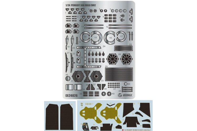 1:24 Beemax 24026 Peugeot 306 Maxi EVO2 - Detail Up Parts - Bee24026 - BEE24026Parts-XS