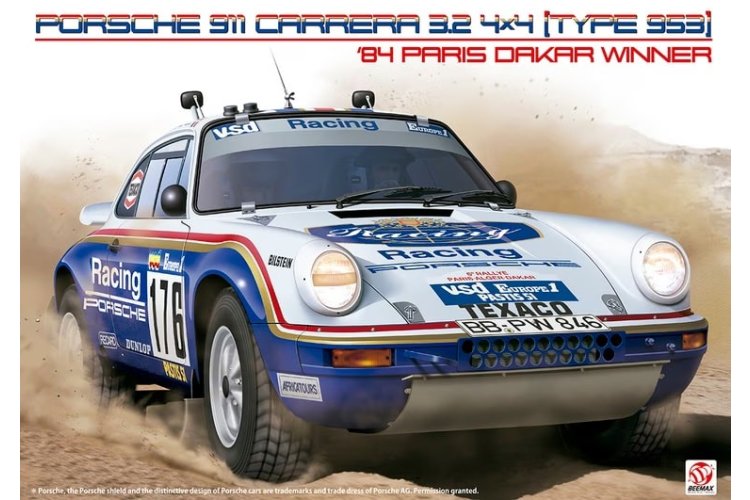 1:24 Beemax 24038 Porsche 911 Carrera 3.2 4x4 Type 953 No.176 1984 Paris-Dakar Winner - Duitse Rallyauto - Bee24038 1 - BEE24038