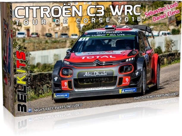 1:24 Belkits 017 Citro&euml;n C3 WRC &ndash; Tour de Corse 2018 &ndash; French Race Car - Bel017 1 - BEL017