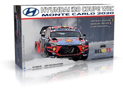 1:24 Belkits 021 Hyundai i20 Coupe WRC &ndash; Monte Carlo Rally 2020 &ndash; South Korean Race Car - Bel021 1 - BEL021