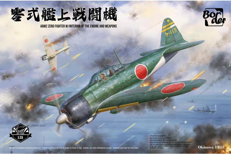 1:35 Border Model BF006 Mitsubishi A6M2 Zero jachtvliegtuig met interieur van de motor en bewapening - Bmbf006 1 - BMBF006